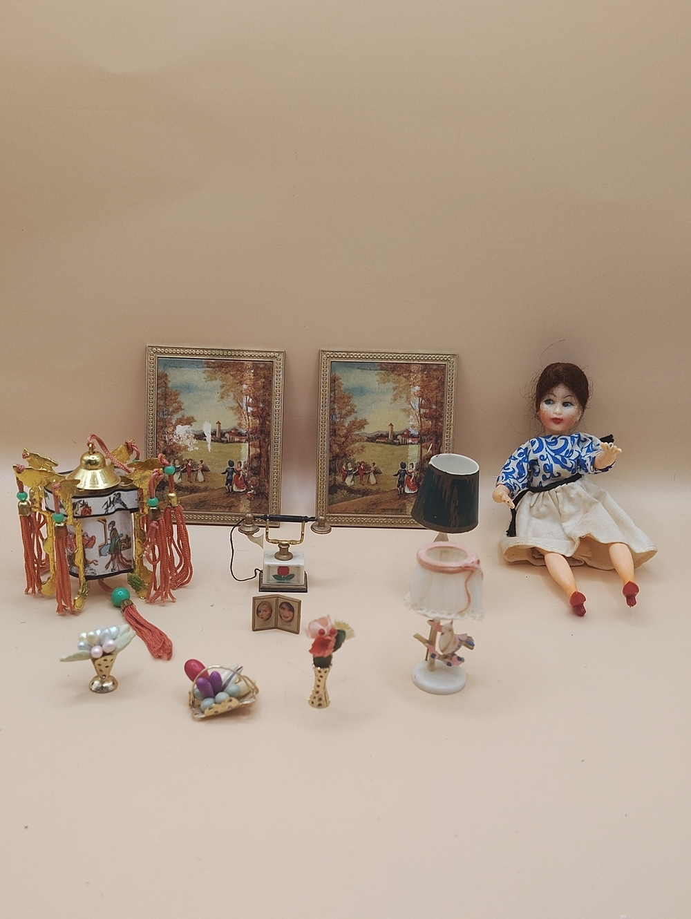 Vintage 1960's Petite Princess Doll And Dollhouse Accessories Lot Of 11 Items